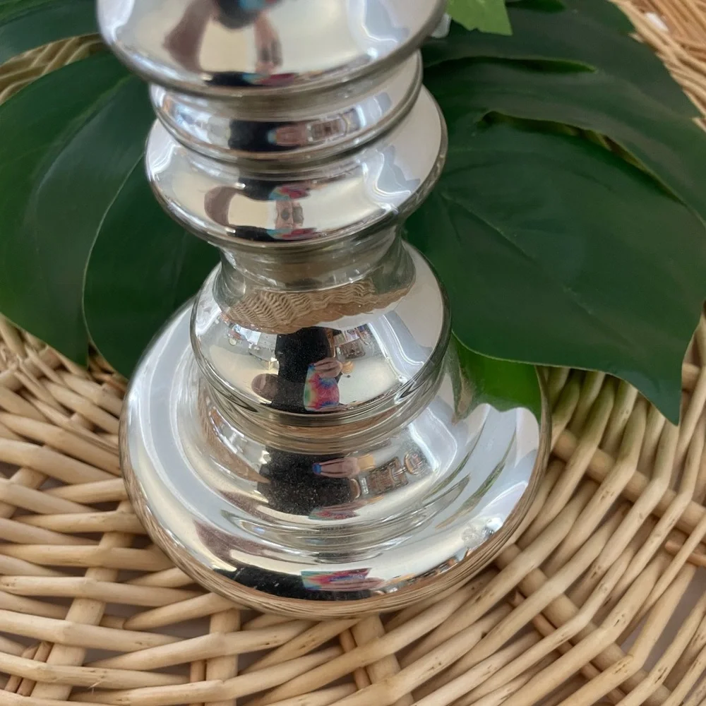 Vintage Candle holder collection Skimmer by IKEA Glass colored by silver color